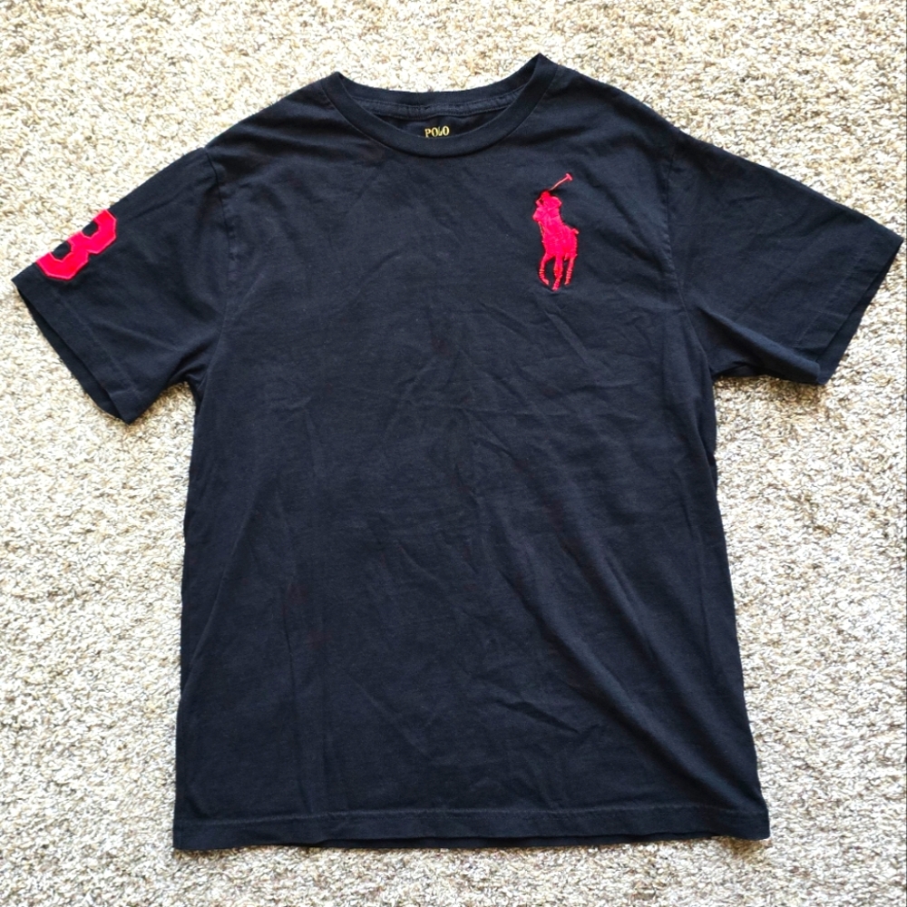 Boy's Polo Ralph Lauren Black Tee 14-16